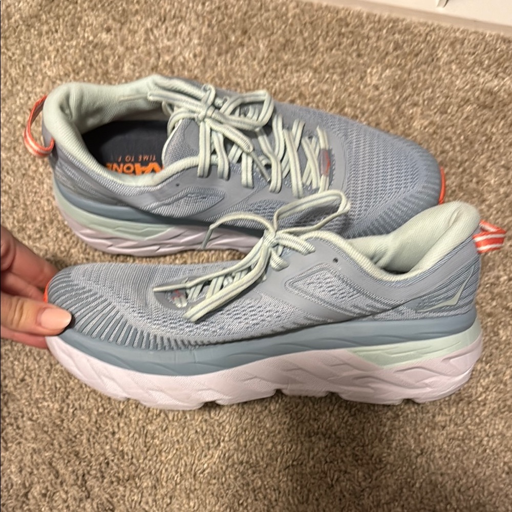 Hoka Blue Athletic Shoes with Cushioned Support